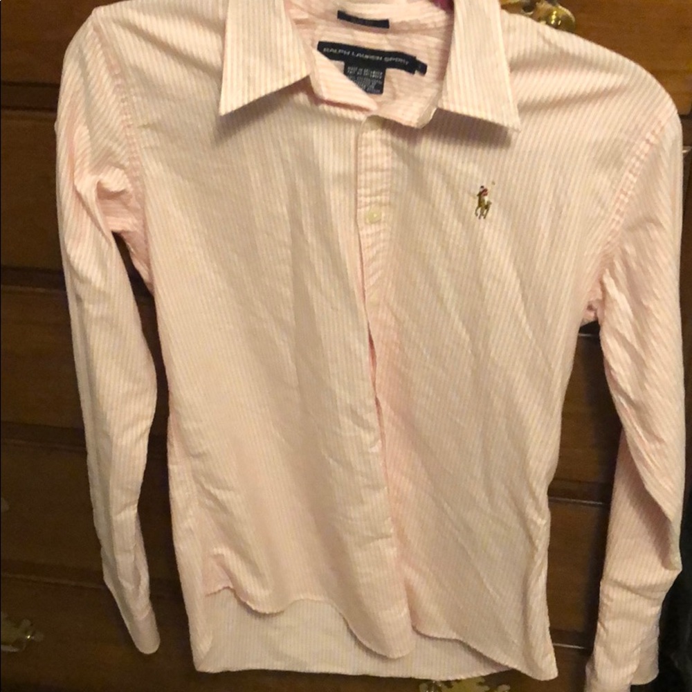 Ralph Lauren Sport white & pink stripe button down